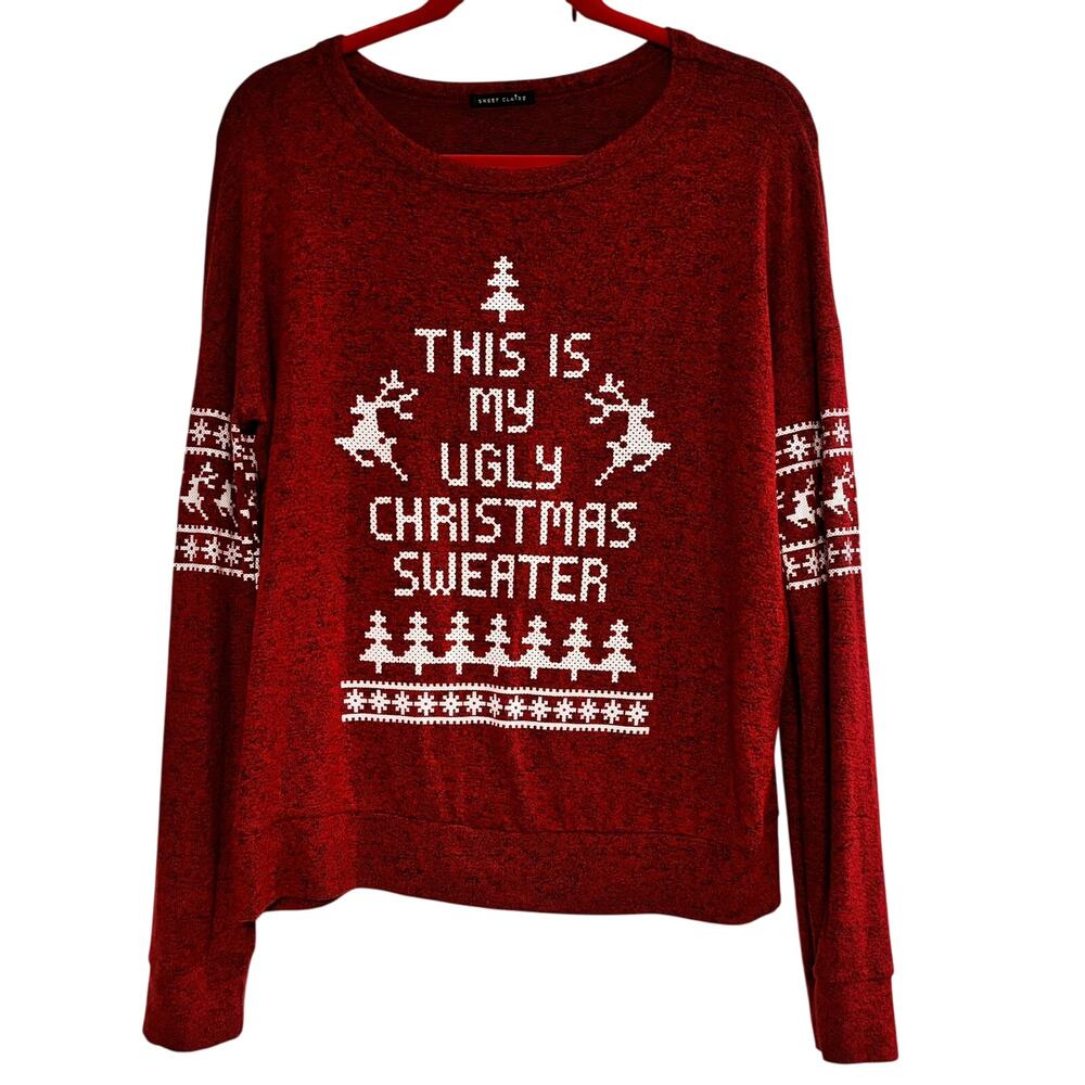 Sweet Claire This is My Ugly Christmas Sweater Lightweight Rayon Blend Size S